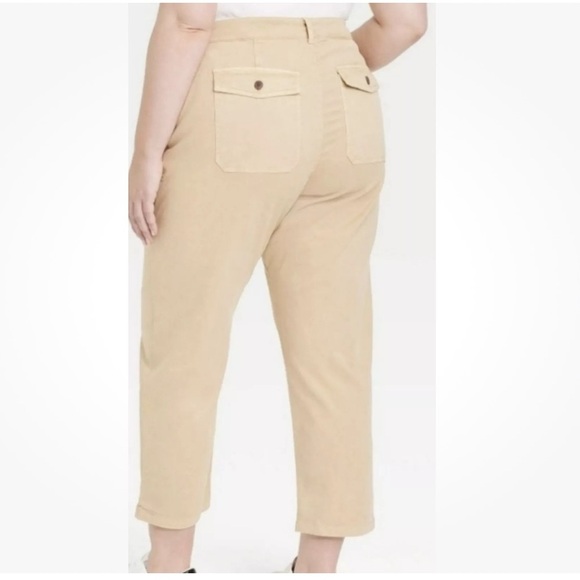 Women's High-Rise Barrel Leg Tan Pants Size 8 - Picture 3 of 11